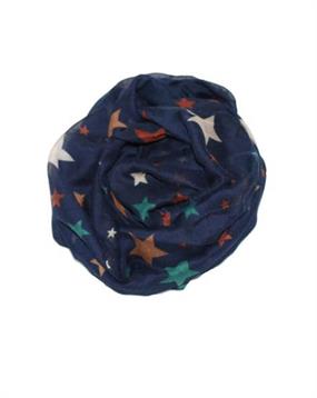 Mørkeblå tørklæder med farvede stjerneprint